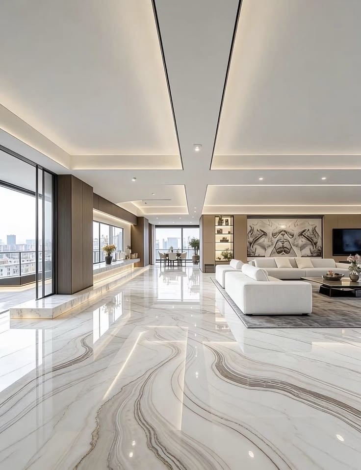 Marble floor installation